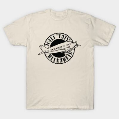 Jolly "Fats" Weehawkin Air Lines Logo (black) T-Shirt by Nora Novak