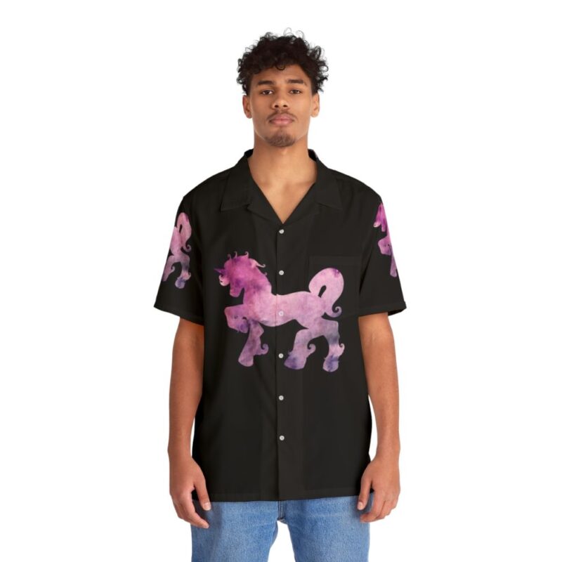 Watercolor Unicorn Hawaiian Shirt - People Front