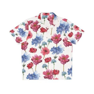 Watercolor flowers on a Hawaiian shirt