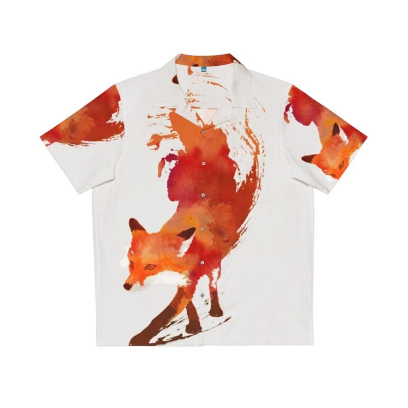 Nature inspired Hawaiian shirt with Vulpes Vulpes fox design