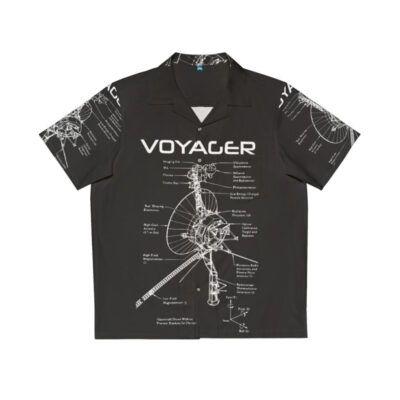 Voyager Program Inspired Hawaiian Shirt with Spacecraft and Planets