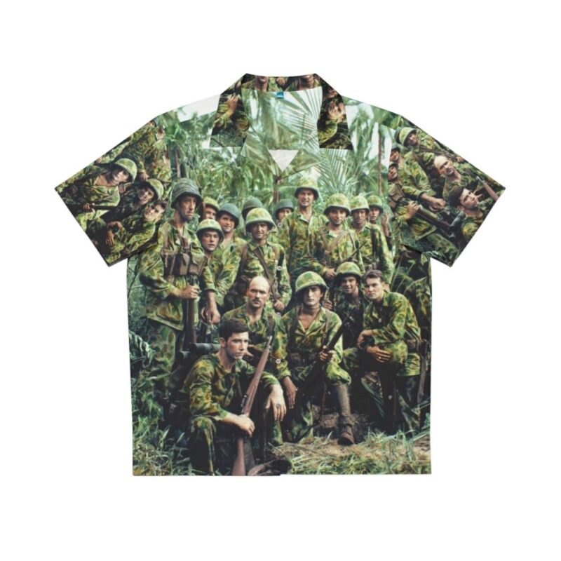 Vintage WWII Marine Raiders Hawaiian Shirt featuring the Bougainville Campaign