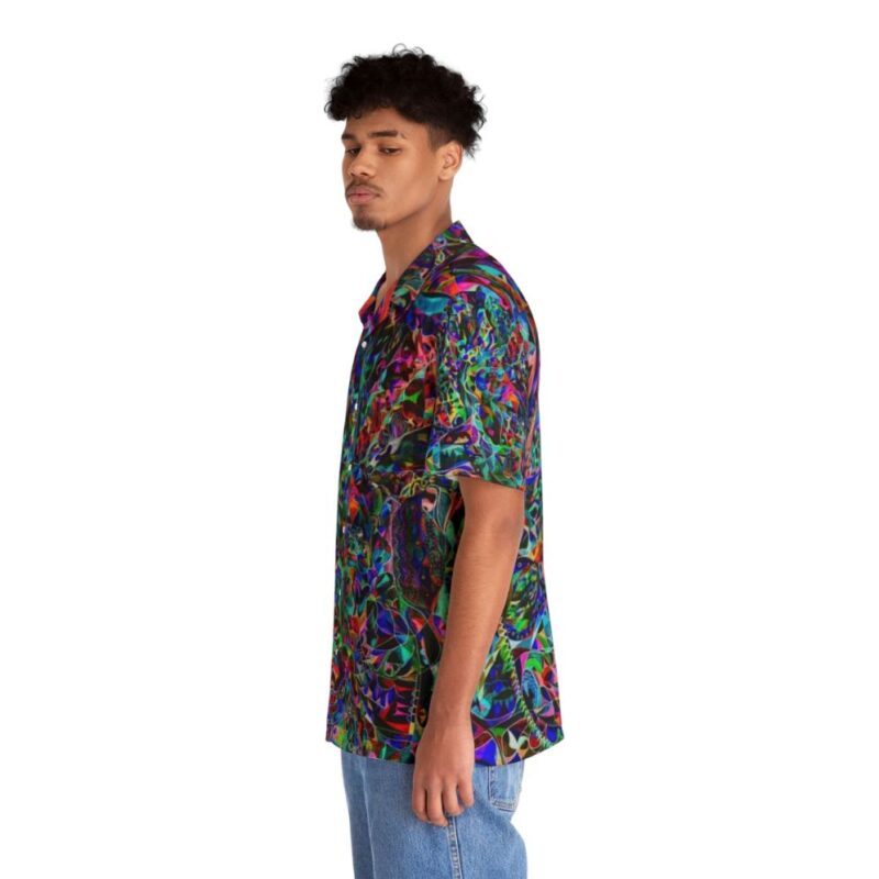 Vibrant tropical Hawaiian shirt with psychedelic patterns - People Left