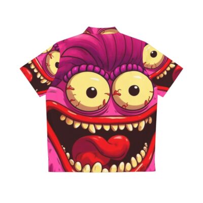 Vibrant and Sassy Big Mouth Hormone Monster Hawaiian Shirt - Back