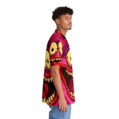 Vibrant and Sassy Big Mouth Hormone Monster Hawaiian Shirt - People Pight