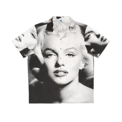 Vintage Marilyn Monroe Black and White Portrait Hawaiian Shirt