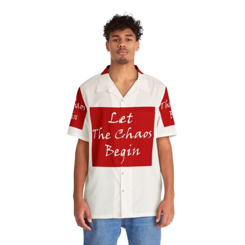 Colorful Hawaiian Shirt with Money Heist Inspired Design - People Front