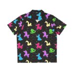 Vibrant Hawaiian Shirt with Balloon Animal Graphics