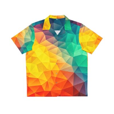 Vibrant abstract geometric Hawaiian shirt