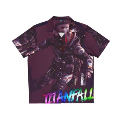 Titanfall 4K Hawaiian Shirt featuring vibrant tropical print