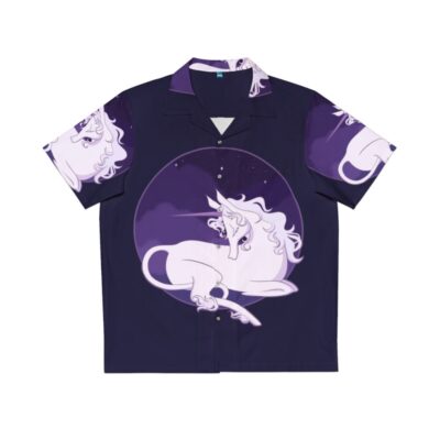 Unicorn Tears Hawaiian Shirt with Purple and Starry Design