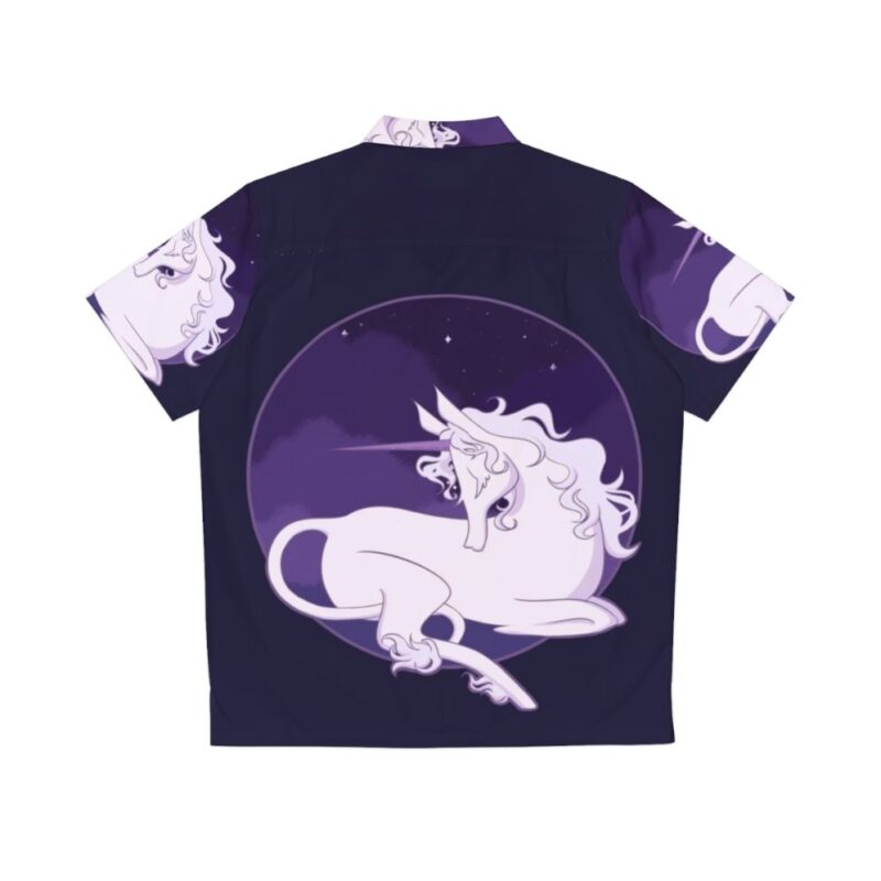 Unicorn Tears Hawaiian Shirt with Purple and Starry Design - Back