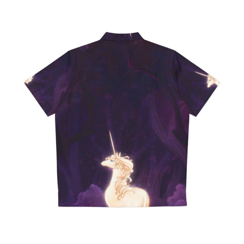 Unicorn in a lilac wood Hawaiian shirt - Back