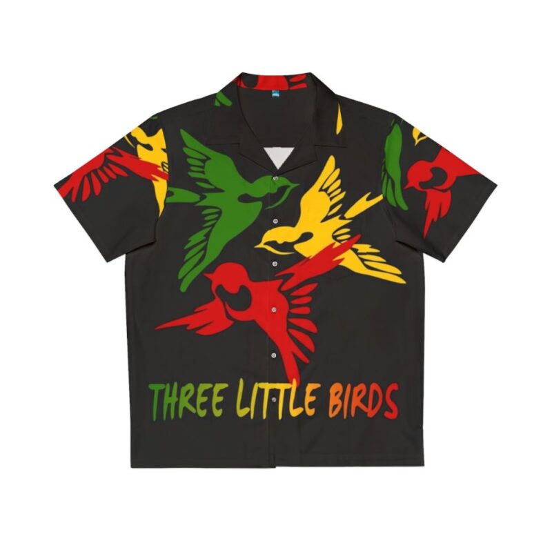 Three Little Birds Hawaiian Shirt featuring Jamaican reggae and Rastafarian inspired design