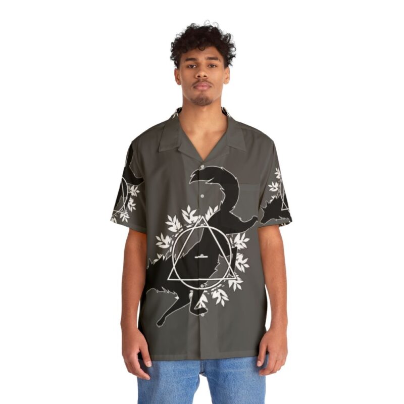 Theta Delta Animal Print Hawaiian Shirt - People Front