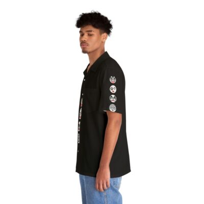 Round Faced Kiss Fan Hawaiian Shirt - People Left