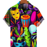 Carnival Print Short Sleeve Summer Hawaiian Shirt