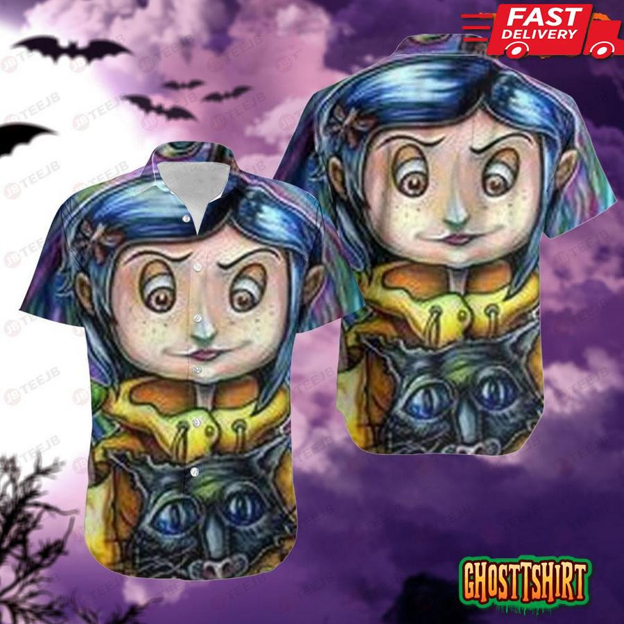 Color Art Coraline Halloween Hawaiian Shirt
