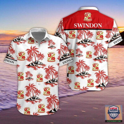 Swindon Town F.C Aloha Hawaiian Shirt Beach Short