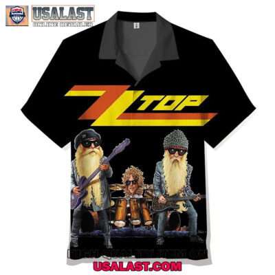 HOT ZZ Top Button Up Hawaiian Shirt
