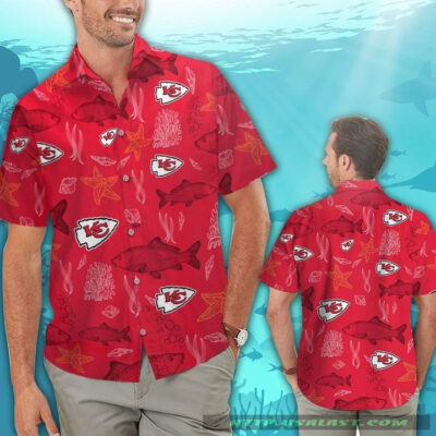 Kansas City Chiefs Ocean Fishes Hawaiian Shirt Beach Short