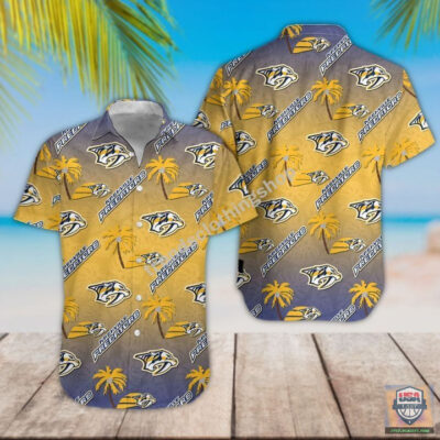 Nashville Predators Logo Pattern Hawaiian Shirt