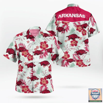 NCAA Arkansas Razorbacks Hawaiian Shirts Beach Short