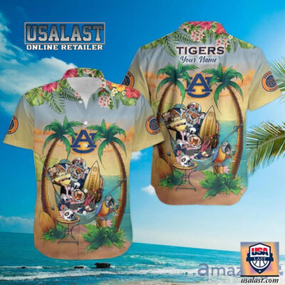 HOT Personalized Auburn Tigers Beach Party Short Sleeve Hawaiian Shirt