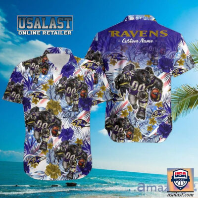 HOT Personalized Baltimore Ravens Mascot Tropical Hawaiian Shirt