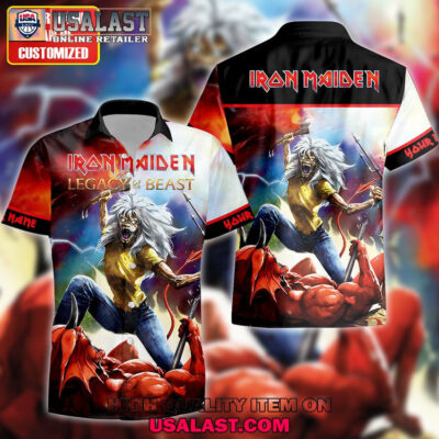 HOT Personalized Iron Maiden Legacy Of The Beast Button Hawaiian Shirt