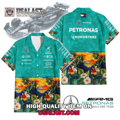 HOT Personalized Mercedes AMG Tropical Flowers F1 Hawaiian Shirt