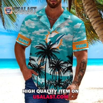 HOT Personalized Miami Dolphins Tropical Island Unisex Hawaiian Shirt