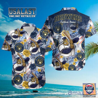 HOT Personalized Milwaukee Brewers Bernie Brewer Tropical Hawaiian Shirt