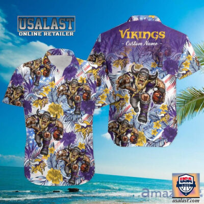 HOT Personalized Minnesota Vikings Mascot Tropical Hawaiian Shirt