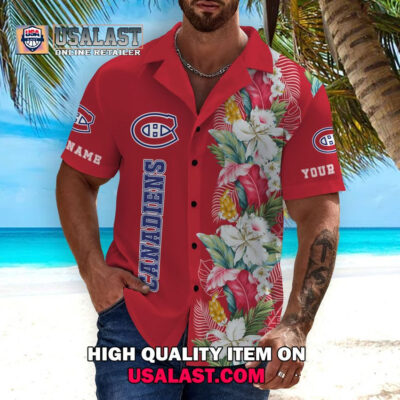 HOT Personalized Montreal Canadiens Tropical Flowers Unisex Hawaiian Shirt
