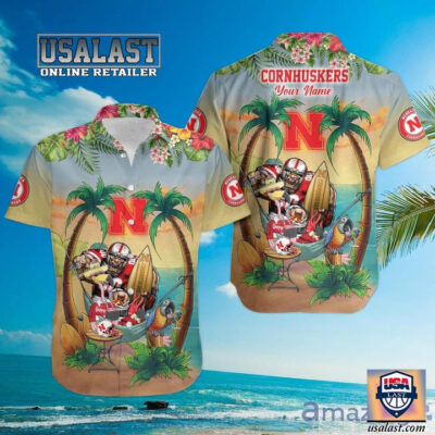 HOT Personalized Nebraska Cornhuskers Beach Party Short Sleeve Hawaiian Shirt