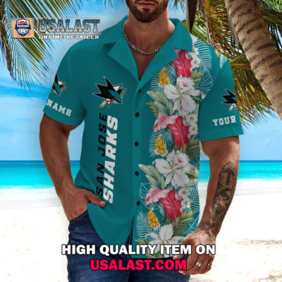 HOT Personalized San Jose Sharks Tropical Flowers Unisex Hawaiian Shirt