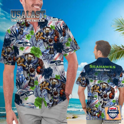 HOT Personalized Seattle Seahawks Blitz Tropical Hawaiian Shirt