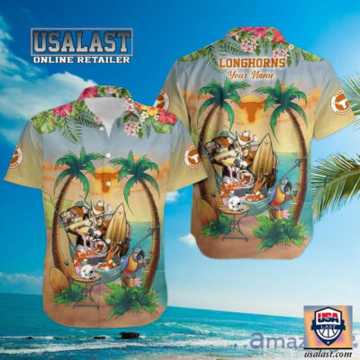 HOT Personalized Texas Longhorns Beach Party Short Sleeve Hawaiian Shirt