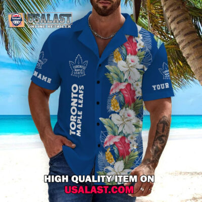 HOT Personalized Toronto Maple Leafs Tropical Flowers Unisex Hawaiian Shirt