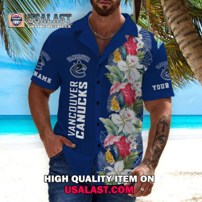 HOT Personalized Vancouver Canucks Tropical Flowers Unisex Hawaiian Shirt