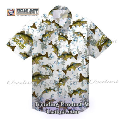 HOT Personalized Walleye Fish Bubble Fishing Hawaiian Shirt