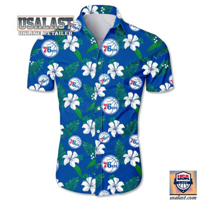 HOT Philadelphia 76ers Tropical Flowers Button Up Shirt