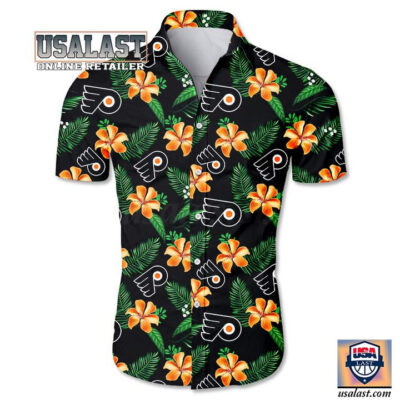 HOT Philadelphia Flyers Flowers Short Sleeve Hawaiian Shirt