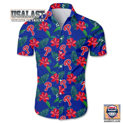 HOT Philadelphia Phillies Tropical Hawaiian Button Up Shirt