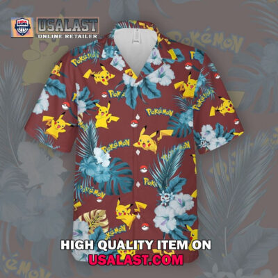 HOT Pikachu Hawaiian Shirt Pokemon Tropical Shirt For Adult And Kid