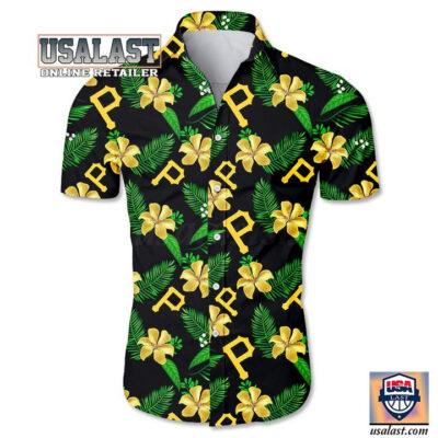HOT Pittsburgh Pirates Tropical Hawaiian Button Up Shirt