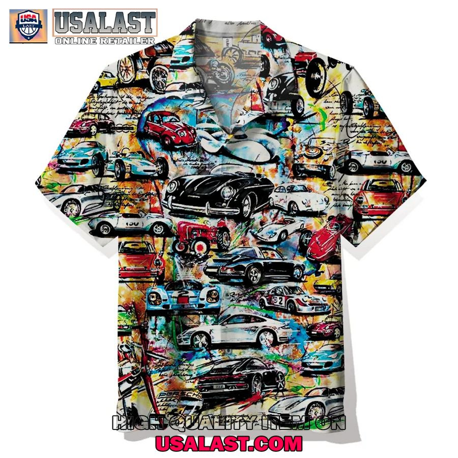 HOT Porsche Vintage Draw Short Sleeve Hawaiian Shirt