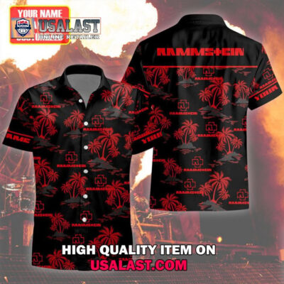 HOT Rammstein Custom Name Red Black Hawaiian Shirt