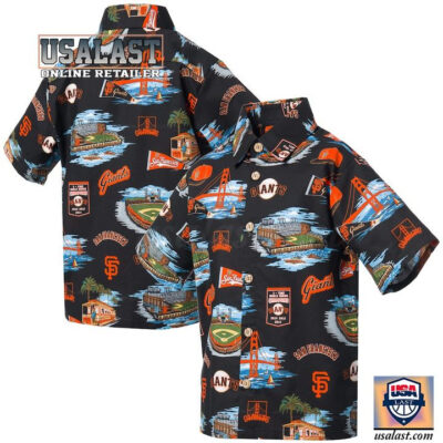 HOT San Francisco Giants Spooner Black Scenic Hawaiian Shirt